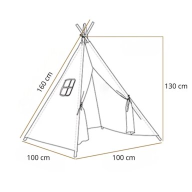 CARPA TIPI NIÑOS INFANTIL 160 CM ESTRELLAS GRIS DECORACION - 8