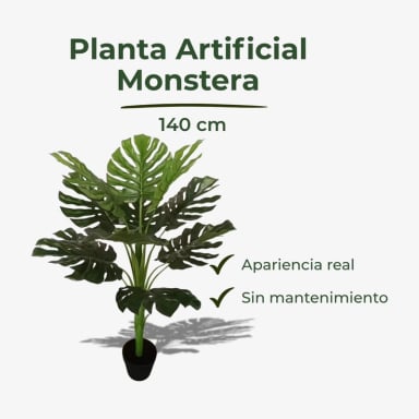 PLANTA ARTIFICIAL MONSTERA HOJA GRANDE 140 CM - 3