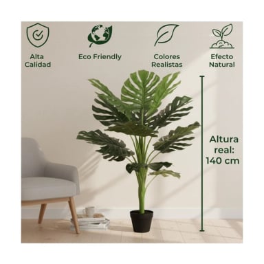 PLANTA ARTIFICIAL MONSTERA HOJA GRANDE 140 CM - 4