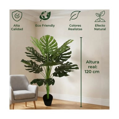 PLANTA ARTIFICIAL MONSTERA HOJA GRANDE 120 CM - 4