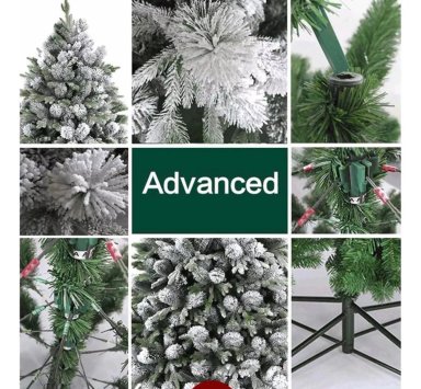 ÁRBOL DE NAVIDAD NEVADO 180CM FRONDOSO ÁRBOL ARTIFICIAL - 5