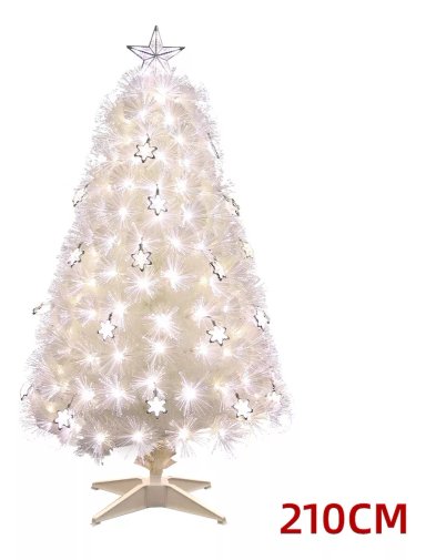 ÁRBOL DE NAVIDAD BLANCO ESTRELLAS LUCES LED INCLUIDAS 210CM - 1