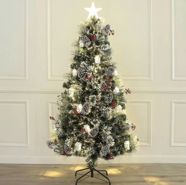 ÁRBOL DE NAVIDAD CON LUCES INCORPORADAS FIBRA ÓPTICA 210CM - 1