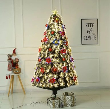 ÁRBOL DE NAVIDAD CON LUCES INCORPORADAS FIBRA ÓPTICA 180CM - 2