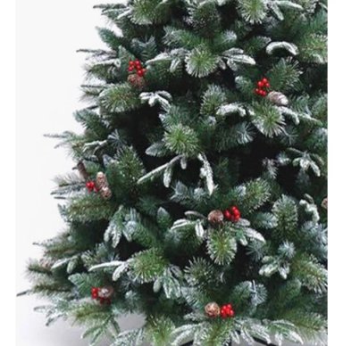 ÁRBOL DE NAVIDAD NEVADO CON MUERDAGO Y PIÑAS NAVIDEÑAS 150CM - 2