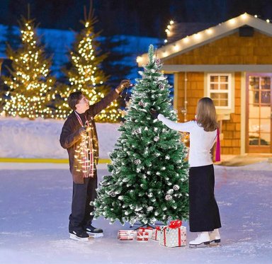 ÁRBOL DE NAVIDAD NIEVE Y CONOS DE PINOS INCORPORADOS 180CM - 5