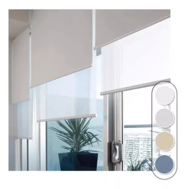 ROLLER DOBLE BLACKOUT + SUNSCREEN 140X200 TELA LINO - 4