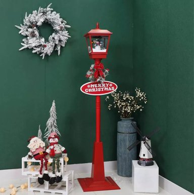 LÁMPARA NAVIDAD CON LUZ LED MÚSICA Y NIEVE 1.8M - 2