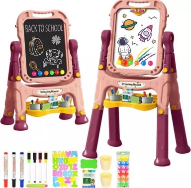 PIZARRA DOBLE MAGNETICA PARA NIÑOS TABLERO DE DIBUJO 35PCS - 1