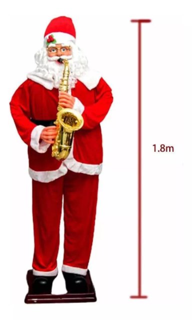 SANTA CLAUS GIGANTE VIEJO PASCUERO 1.8M NAVIDAD MUSICAL - 1
