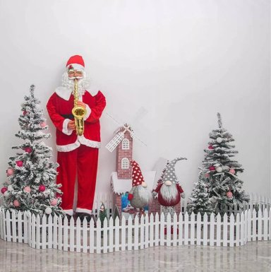 SANTA CLAUS GIGANTE VIEJO PASCUERO 1.8M NAVIDAD MUSICAL - 4