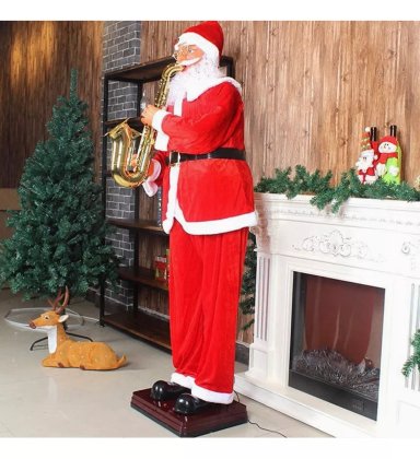 SANTA CLAUS GIGANTE VIEJO PASCUERO 1.8M NAVIDAD MUSICAL - 5