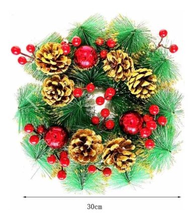 CORONA DE NAVIDAD PARA PUERTA DELANTERA 30CM - 1
