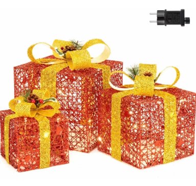 PACK 3 CAJAS NAVIDEÑAS LED DECORACIÓN ÁRBOL LIVING NAVIDAD - 4