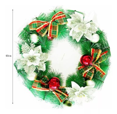 CORONA DE NAVIDAD PUERTA DELANTERA INTERIOR O EXTERIOR 40CM - 1