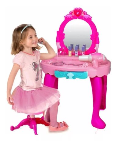 TOCADOR DE MAQUILLAJE GRANDE PARA NIÑA JUGUETE - 1