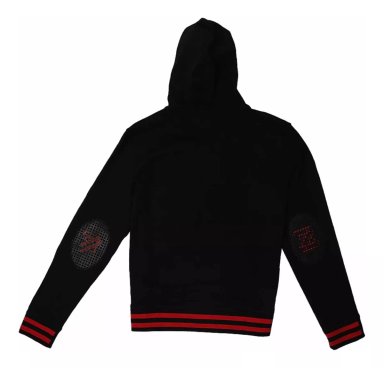 POLERON HOMBRE SHABAZZ DENIM NEGRO CON CAPUCHA URBANO USA - 2
