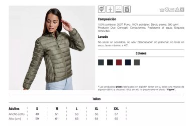 PARKA MUJER CHAQUETA PLUMA LIVIANA ACOLCHADA - 2