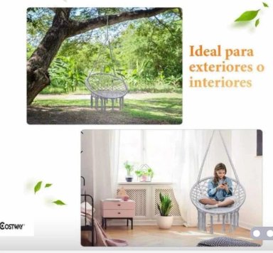 HAMACA SILLA COLGANTE 150 KG COLUMPIO REPOSADERA TERRAZA - 5
