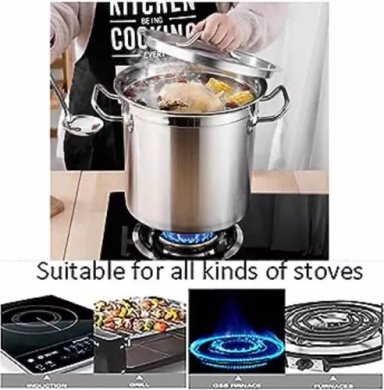 OLLA ACERO INOXIDABLE GRANDE 50CM CON TAPA 100 LITROS - 3