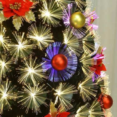 ARBOL DE NAVIDAD CON LUCES INCORPORADAS FIBRA OPTICA 210CM - 2