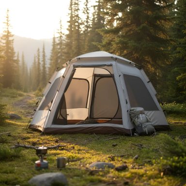 CARPA HEXAGONAL AUTOMATICA CAMPING 6 PERSONAS 240X270X160 - 2