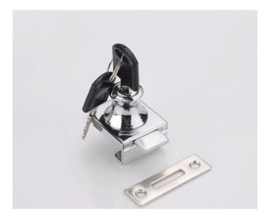 CERRADURA VIDRIO TEMPLADO SEGURA Y RESISTENTE MUEBLES PLATEADO - 2