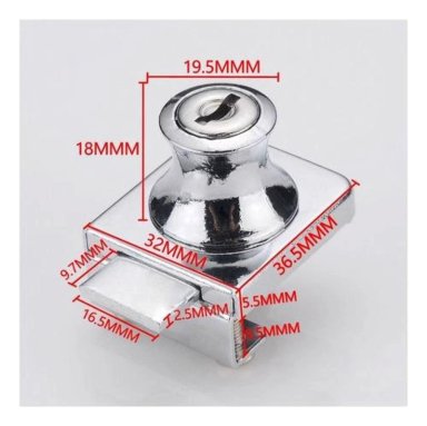 CERRADURA VIDRIO TEMPLADO SEGURA Y RESISTENTE MUEBLES PLATEADO - 4