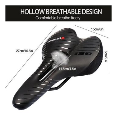SILLÍN WEST BIKING GEL ANTIPROSTÁTICO LUZ COMODIDAD ASIENTO BICICLETA - 9