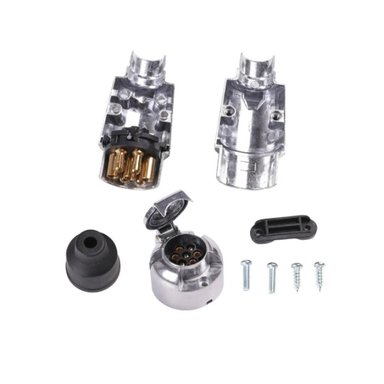 SET ENCHUFE 7 PIN MACHO HEMBRA CARRO ARRASTRE REMOLQUE - 2