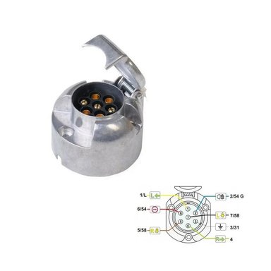 SET ENCHUFE 7 PIN MACHO HEMBRA CARRO ARRASTRE REMOLQUE - 3