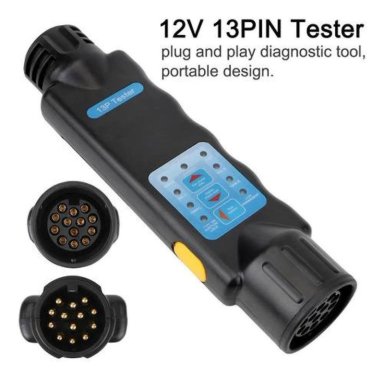 TESTER 13 PIN CIRCUITO CABLEADO LUCES ENCHUFE TRAILER AUTO - 8