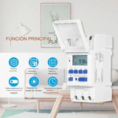 TIMER DIN AUTOMATICO PROGRAMABLE DIGITAL TEMPORIZADOR 220V - 2