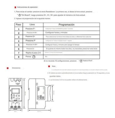 TIMER DIN AUTOMATICO PROGRAMABLE DIGITAL TEMPORIZADOR 220V - 6