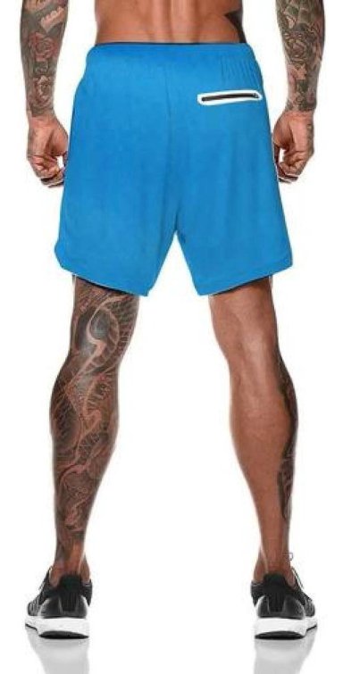 SHORT GIMNASIO HOMBRE CON CALZA Y BOLSILLO PARA CELULAR - 3