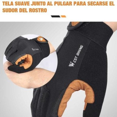 GUANTES WEST BIKING MTB Y RUTA DEDO LARGO BICICLETA TAMAÑO XL - 3