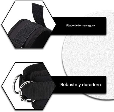 CORREAS STRAP TOBILLO MUÑECA VELCRO REFORZADO GYM POLEAS - 6