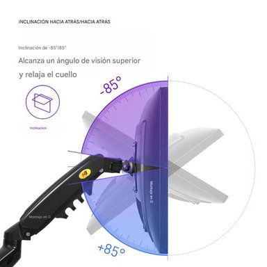 BRAZO SOPORTE DOBLE MONITOR NB F160 17-27'' GAS ERGONOMICO - 6