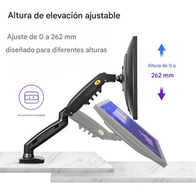 BRAZO SOPORTE DOBLE MONITOR NB F160 17-27'' GAS ERGONOMICO - 7