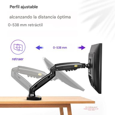 BRAZO SOPORTE DOBLE MONITOR NB F160 17-27'' GAS ERGONOMICO - 9
