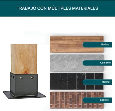 PACK 2 BASES SOPORTE METALICO PARA POSTE PE RGOLA 4X4 (91MM) - 3