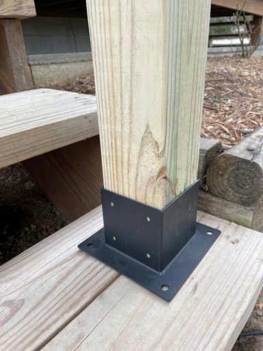 PACK 2 BASES SOPORTE METALICO PARA POSTE PE RGOLA 4X4 (91MM) - 4