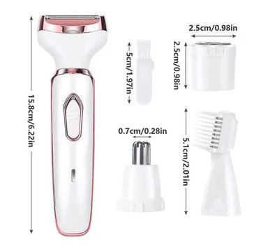 DEPILADORA NEWVANA 4 EN 1 BIKINI CEJAS ROSTRO PIERNAS Y NARIZ RECARGABLE USB - 2