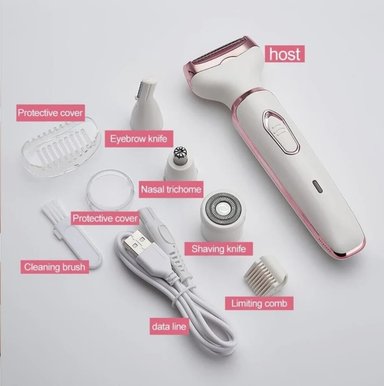 DEPILADORA NEWVANA 4 EN 1 BIKINI CEJAS ROSTRO PIERNAS Y NARIZ RECARGABLE USB - 5