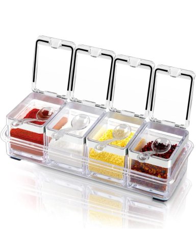 CAJA ORGANIZADOR DE CONDIMENTOS 4 COMPARTIMIENTOS - 1