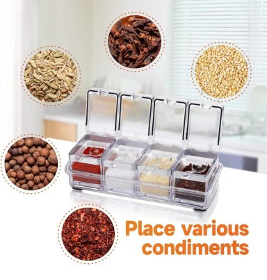 CAJA ORGANIZADOR DE CONDIMENTOS 4 COMPARTIMIENTOS - 5