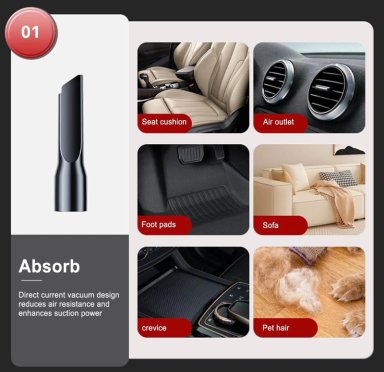 ASPIRADORA INALAMBRICA RECARGABLE PARA AUTO Y CASA - 5