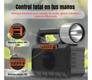 KIT SOLAR DE EMERGENCIA + RADIO + LINTERNA + 3 AMPOLLETAS + USB - 3
