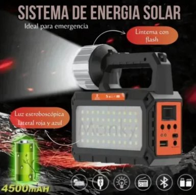 KIT SOLAR DE EMERGENCIA + RADIO + LINTERNA + 3 AMPOLLETAS + USB - 4