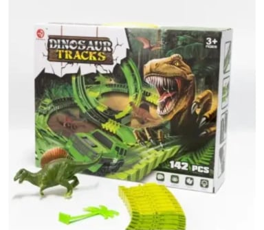 PISTA DE CARRERAS DE AUTOS DISEÑOS DINOSAURIOS - 1